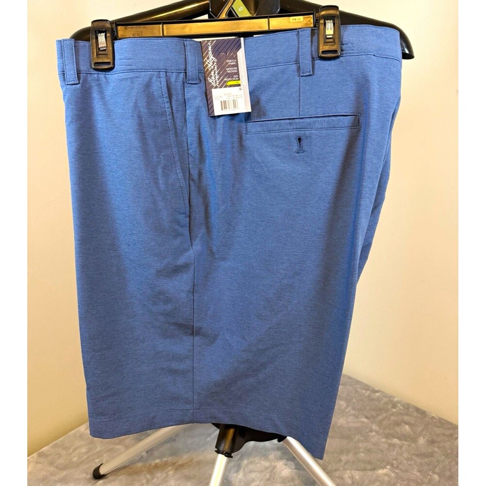 Ben Hogan Men's Blue Stretch Chino Denim Shorts Moisture Wicking UPF 50